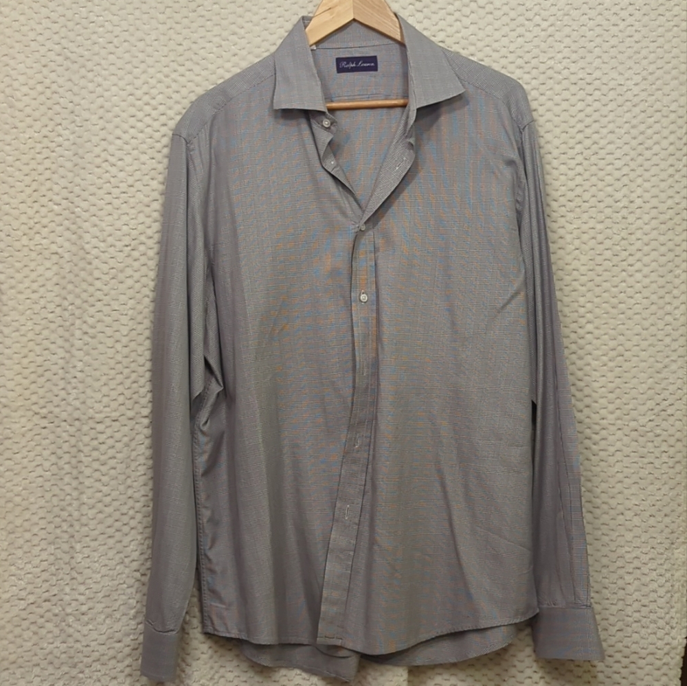 Ralph Lauren Purple Label Dress Shirt Mens XL - Gray